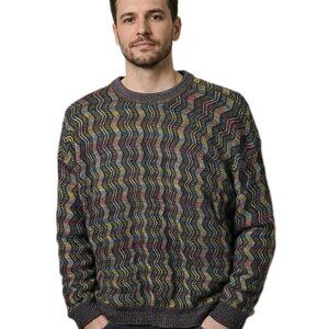 Alan Stuart Cable Knit Sweater Men's XL Textured Cooji Style 90s Grandpacore t12